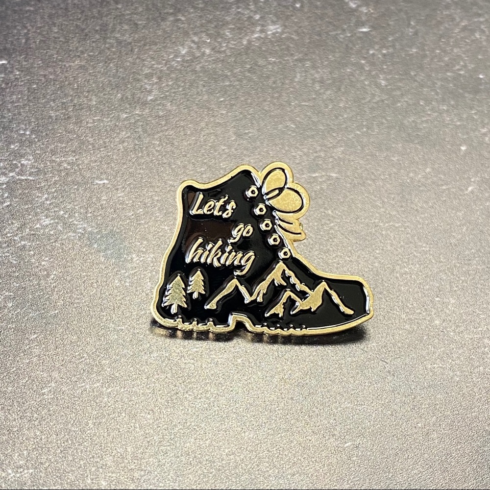Let’s Go Hiking Boot Enamel Pin/ Brooch Lapel - Picture 2 of 6